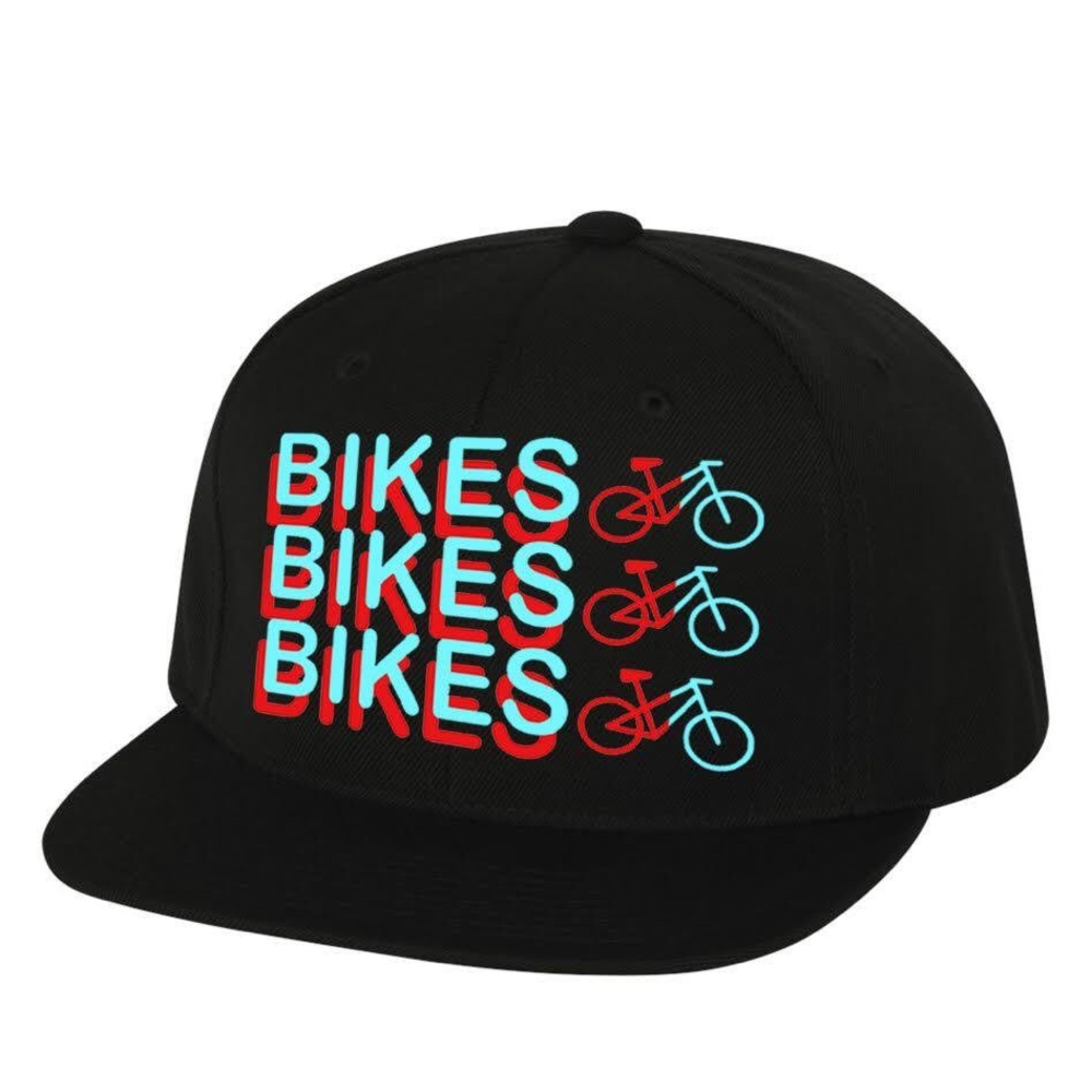 Black Cap with Bikes Graphic